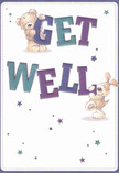 In the heart of Gipsy Hill, this joyful get well card is designed to radiate comfort and optimism, perfectly suited for brightening a difficult day. The whimsical illustration features two lovable characters-a teddy bear with plush, inviting fur and a playful puppy with endearingly floppy ears-both interacting with oversized, colourful text that cheerfully spells out 'Get Well.' Indigo and teal hues make the words pop against a soft, clean backdrop, while blue and purple stars scatter across the scene, casting an aura of gentle hope much like the uplifting spirit found in local parks. The illustration's soft textures practically invite a comforting embrace, evoking the feel of supportive hands arranging a bouquet destined for delivery across Gipsy Hill. Every element of the card, from the energetic expressions to the harmonious composition, is crafted with kindness and attention, echoing the warm, neighbourly care that defines our community. It's a deeply sincere gesture-an illustrated embrace that carries emotional healing, ideal for sending comforting wishes when words alone aren't enough.